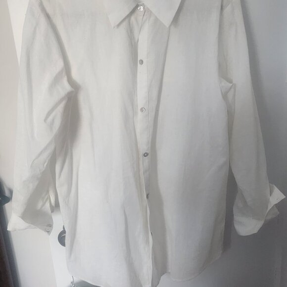 NWOT 437 White Button Down Shirt or Cover-up Size Medium - Picture 4 of 6